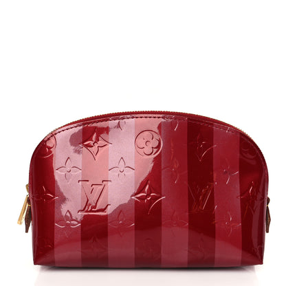 Louis Vuitton Vernis Rayures Cosmetic Pouch Pomme D'Amour 1 of 6