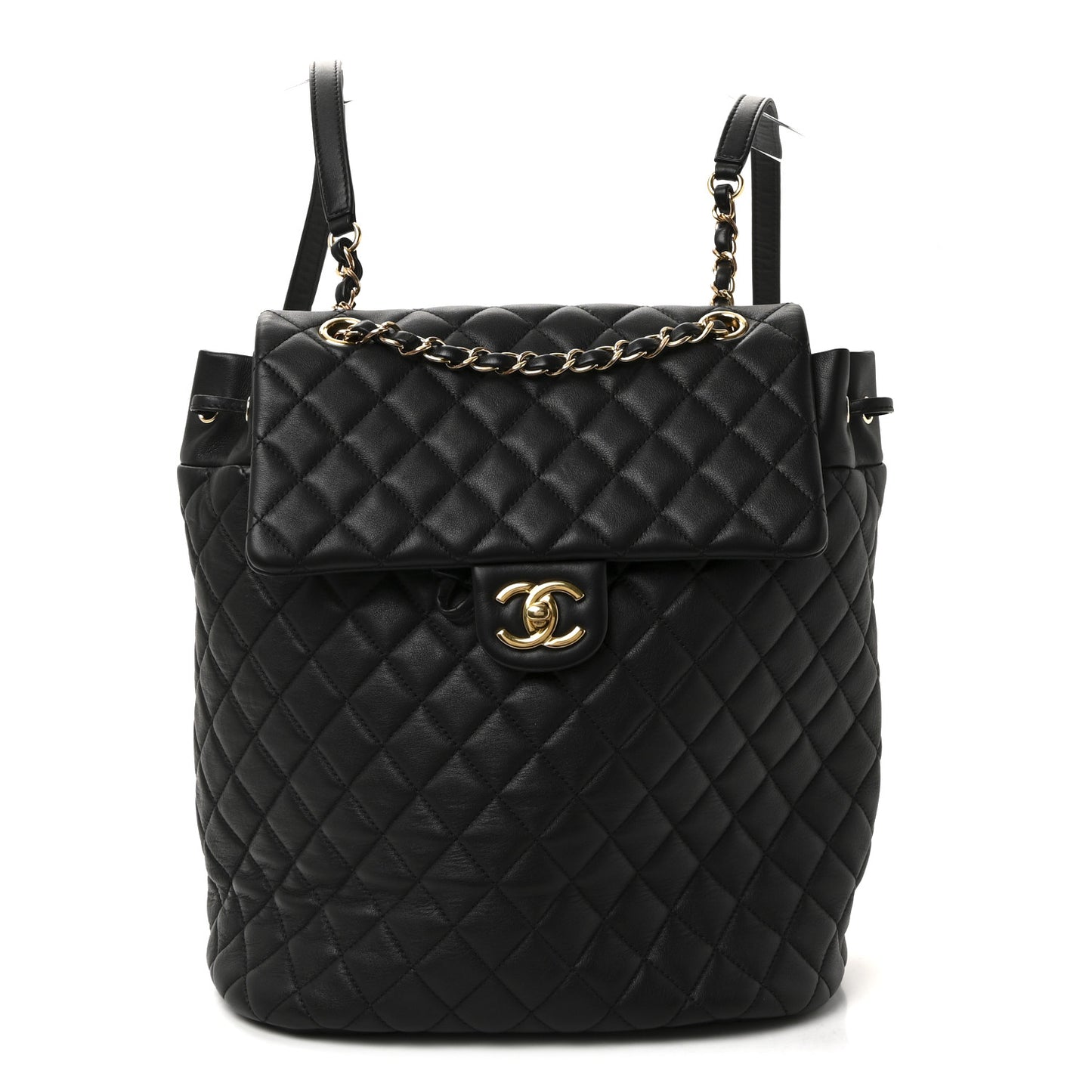 Lambskin Quilted Large Urban Spirit Backpack Black