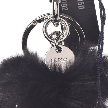 Prada Rabbit Fur Robot Kim Trick Keychain Black 3 of 4