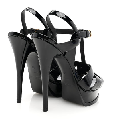 Saint Laurent Patent Tribute 105 Platform Sandals 38 Black 4 of 7