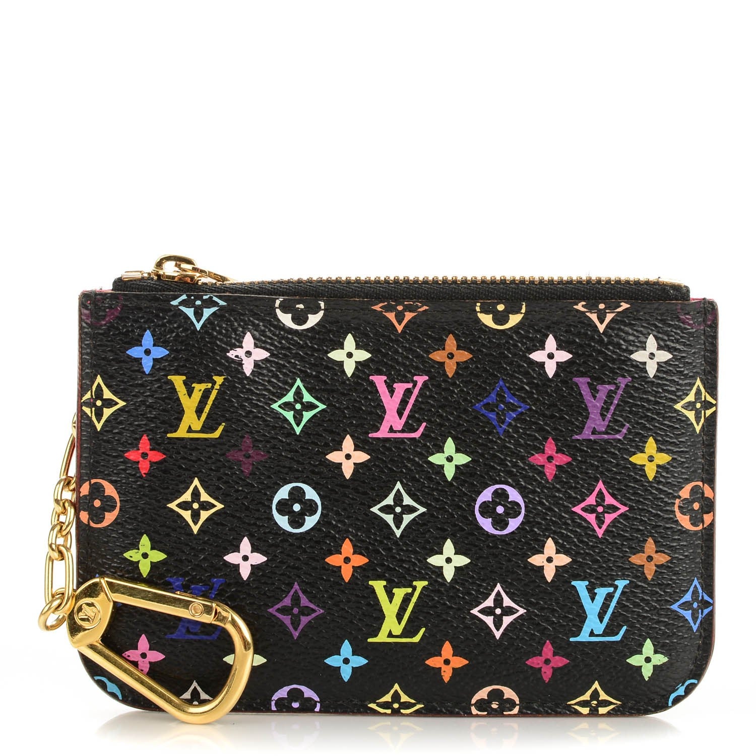 Louis Vuitton Monogram Multicolor Key Pouch Black Grenade 1 of 7