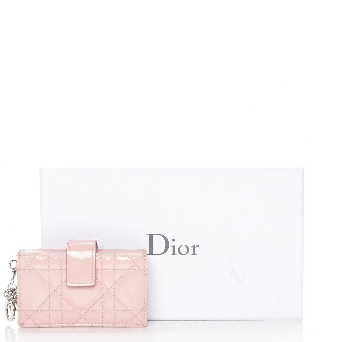 Christian Dior Patent Cannage Lady Dior 5-Gusset Card Holder Pink 15 of 15