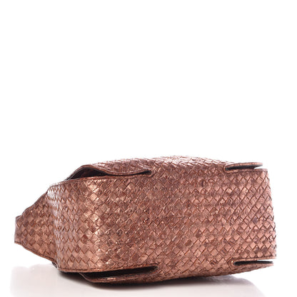 Bottega Veneta Metallic Ostrich Intrecciato Hobo Copper 4 of 15