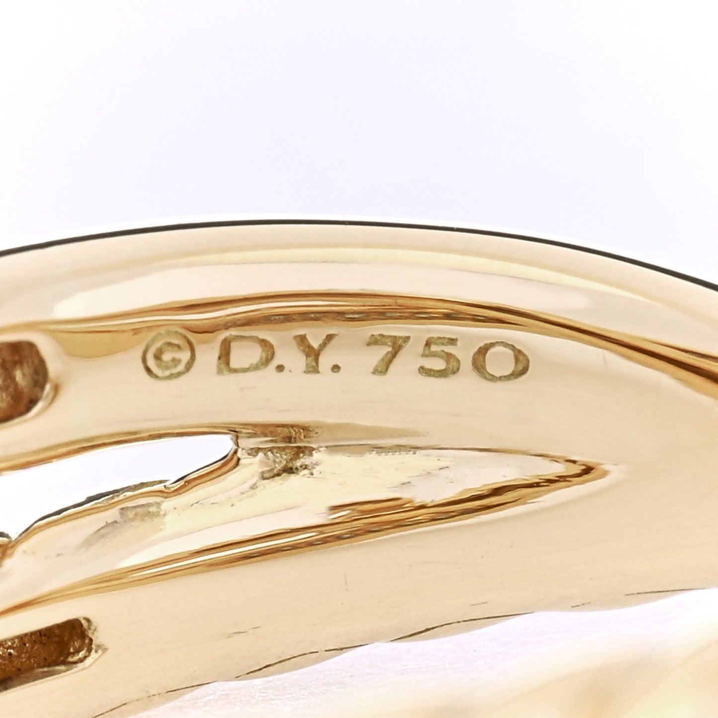 18K Yellow Gold Diamond 7.4mm Crossover Two Row Ring 53 6.25