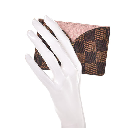 Louis Vuitton Damier Ebene Caissa Card Holder Rose Ballerine 2 of 8