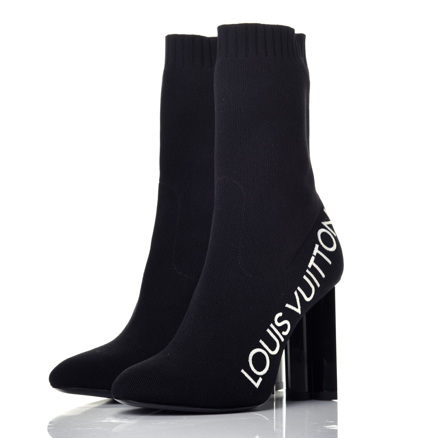 Louis Vuitton Stretch Fabric Silhouette Ankle Boots 37 Black 3 of 7