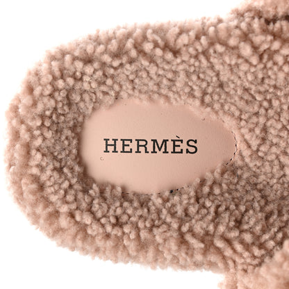 Hermes Woolskin Womens Chypre Sandals 40 Bois De Santal 7 of 8