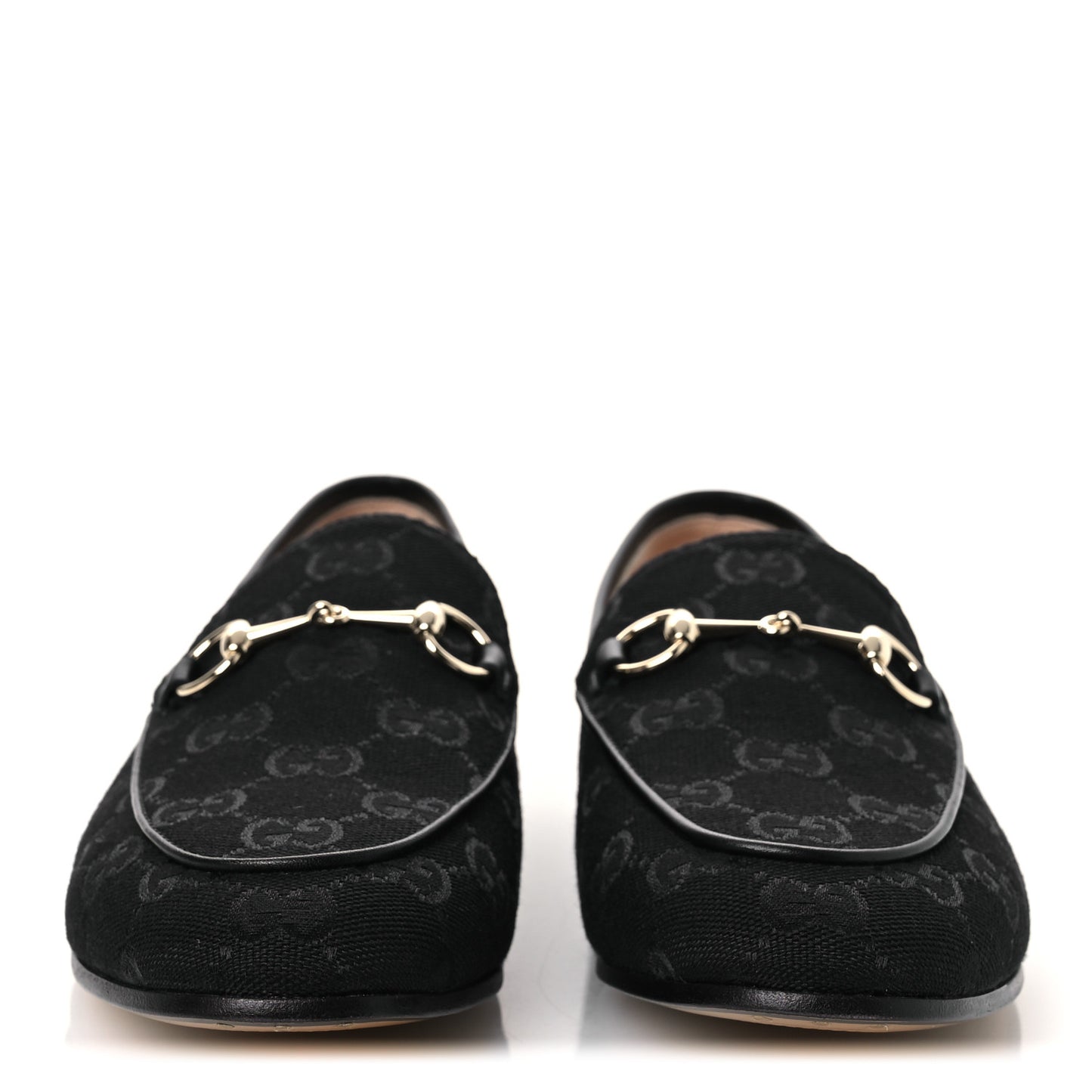 Monogram Jumbo GG Malaga Kid Horsebit Womens Jordaan Loafers 38 Black