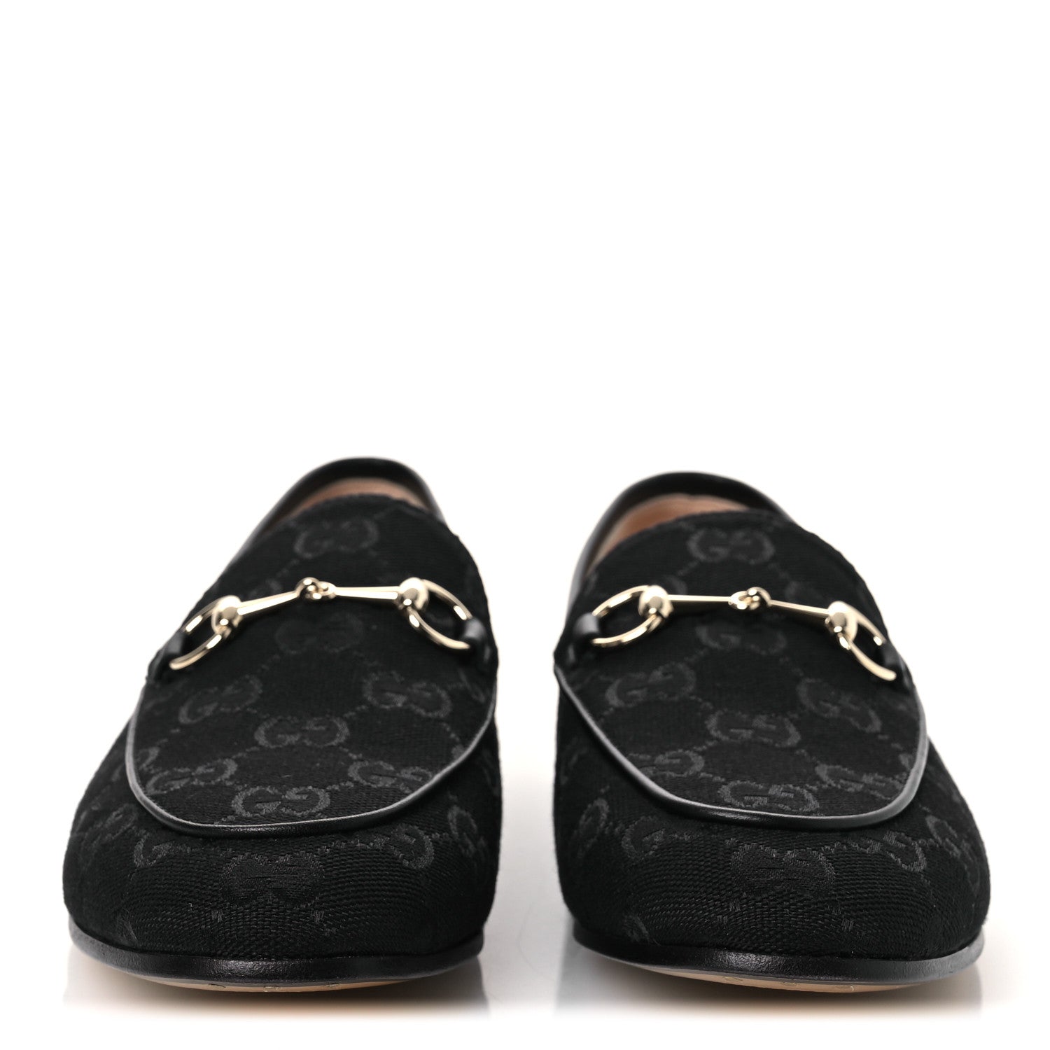 Gucci Monogram Jumbo GG Malaga Kid Horsebit Womens Jordaan Loafers 38 Black 3 of 11