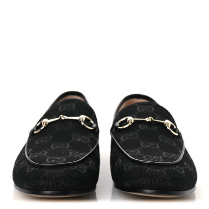 Gucci Monogram Jumbo GG Malaga Kid Horsebit Womens Jordaan Loafers 38 Black 3 of 11