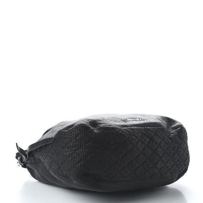 Jimmy Choo Lizard Embossed Large Boho Biker Hobo Black 4 of 10