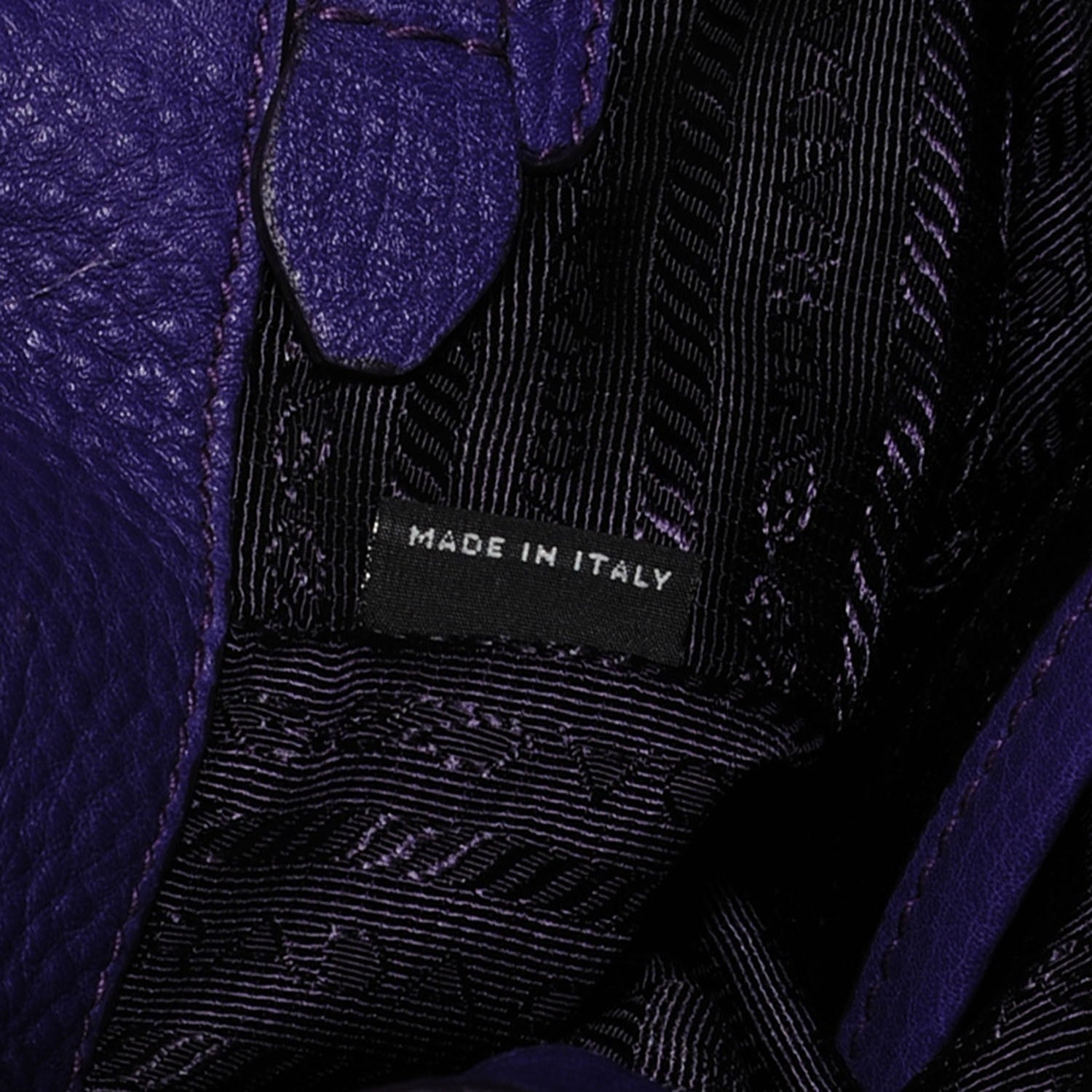 Prada Vitello Daino Side Zip Shopping Tote Viola 9 of 10