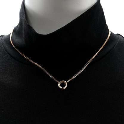 Cartier 18K Pink Yellow White Gold Trinity Double Chain Pendant Necklace 3 of 7