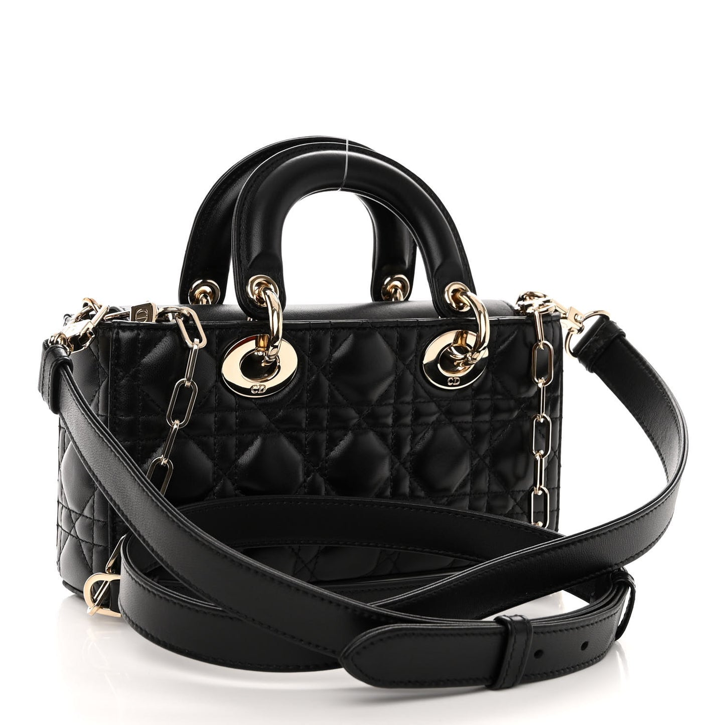 Lambskin Cannage Small Lady D-Joy Black