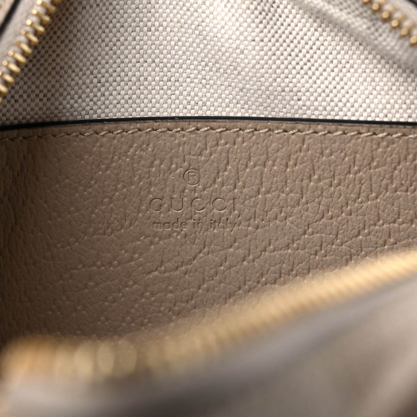 GG Supreme Monogram Textured Calfskin Web Mini Ophidia Shoulder Bag Beige Mystic White Oatmeal