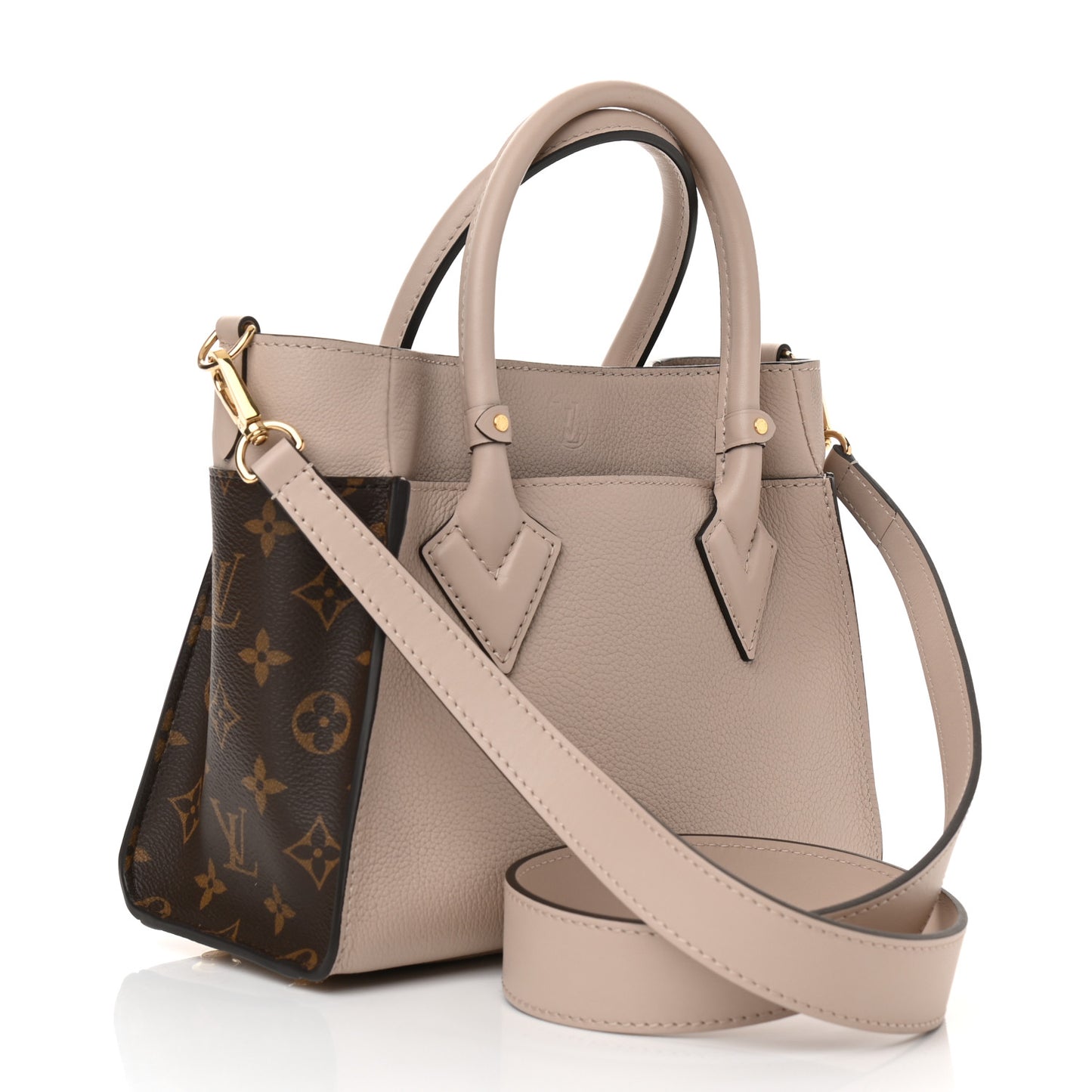 Calfskin Monogram On My Side PM Greige