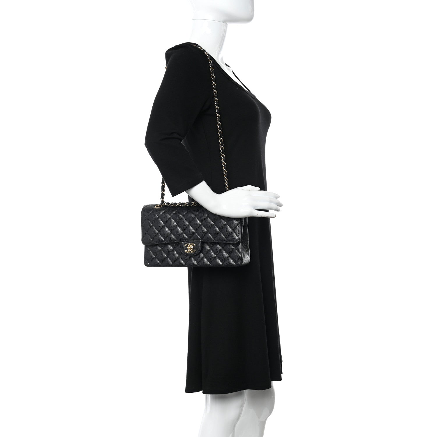 Chanel Caviar Quilted Medium Double Flap Black 2 of 11