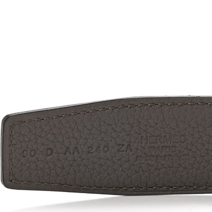 Hermes Box Togo Brushed H Belt 90 Black Etain 5 of 5