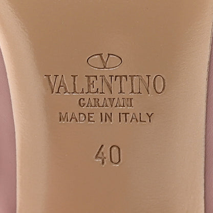 Valentino Garavani Calfskin Nappa Rockstud Ankle Strap 100mm Pumps 40 Grey Pink Poudre 6 of 12