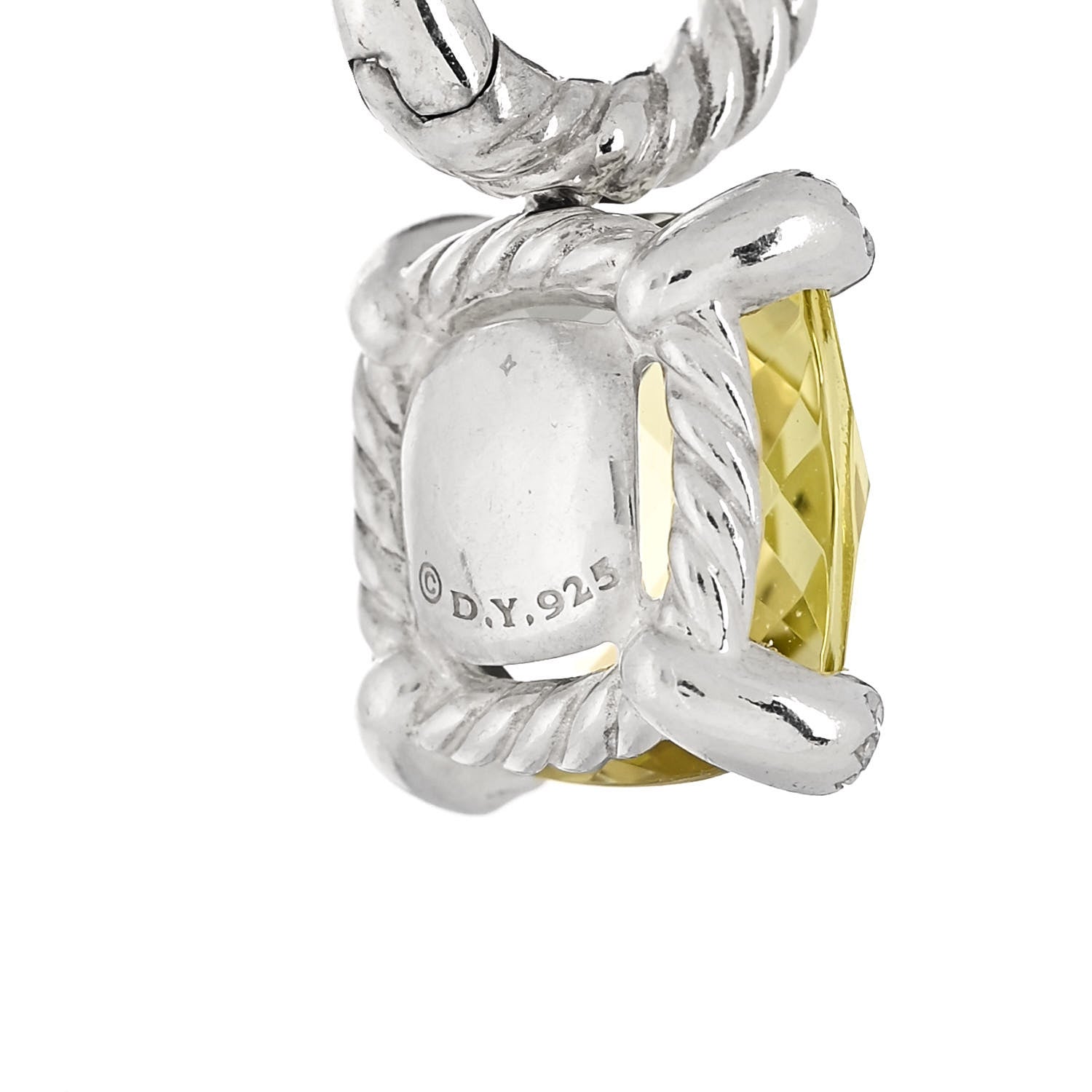 David Yurman Sterling Silver Diamond Citrine Chatelaine Drop Earrings 4 of 4