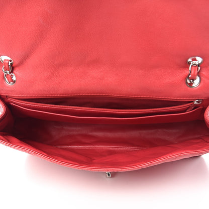 Chanel Washed Caviar Quilted Maxi Single Flap Fuchsia 5 of 7