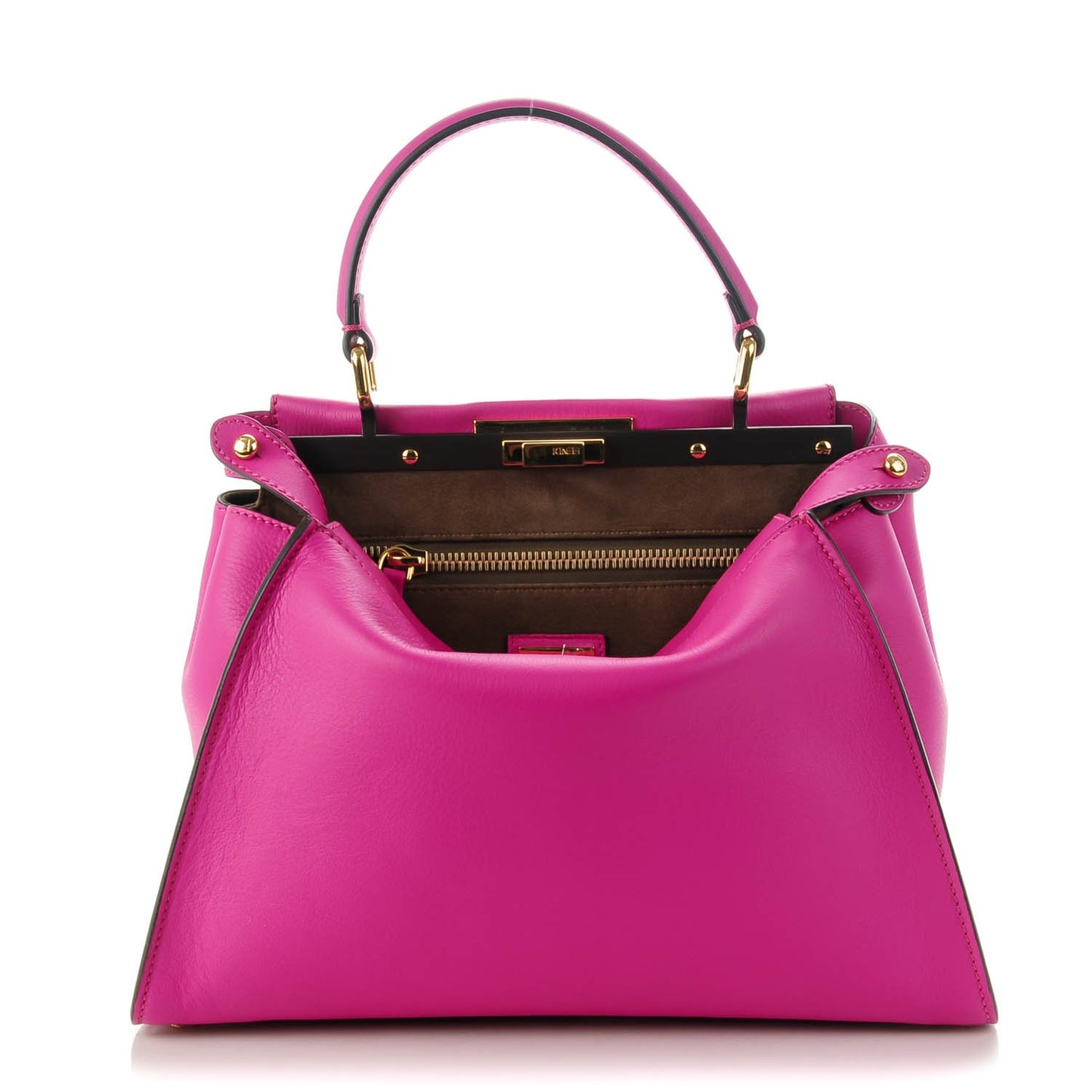 Vitello Seta Medium Peekaboo Iconic Satchel Magenta