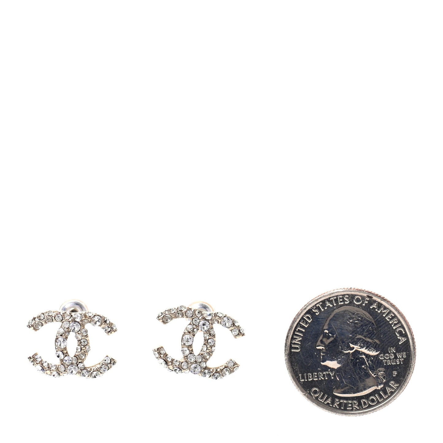 Crystal Mini CC Earrings Gold