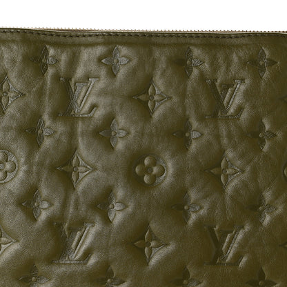 Louis Vuitton Lambskin Embossed Monogram Coussin MM Khaki 13 of 19