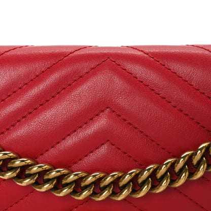 Gucci Calfskin Matelasse Small GG Marmont Shoulder Bag Hibiscus Red 8 of 10