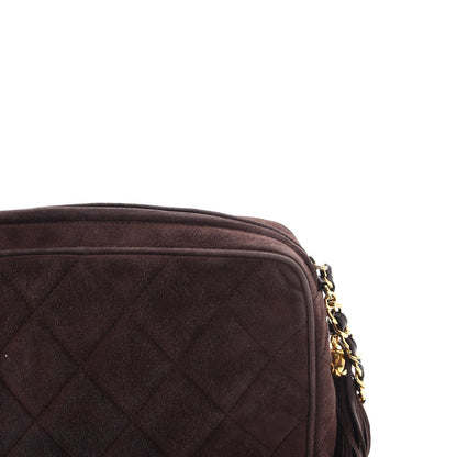 FASHIONPHILE CHANELSuedeQuiltedTasselCameraCaseBrown 10 of 14