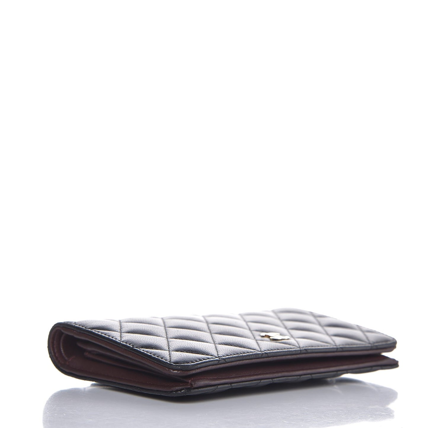 Lambskin Quilted Yen Wallet Black