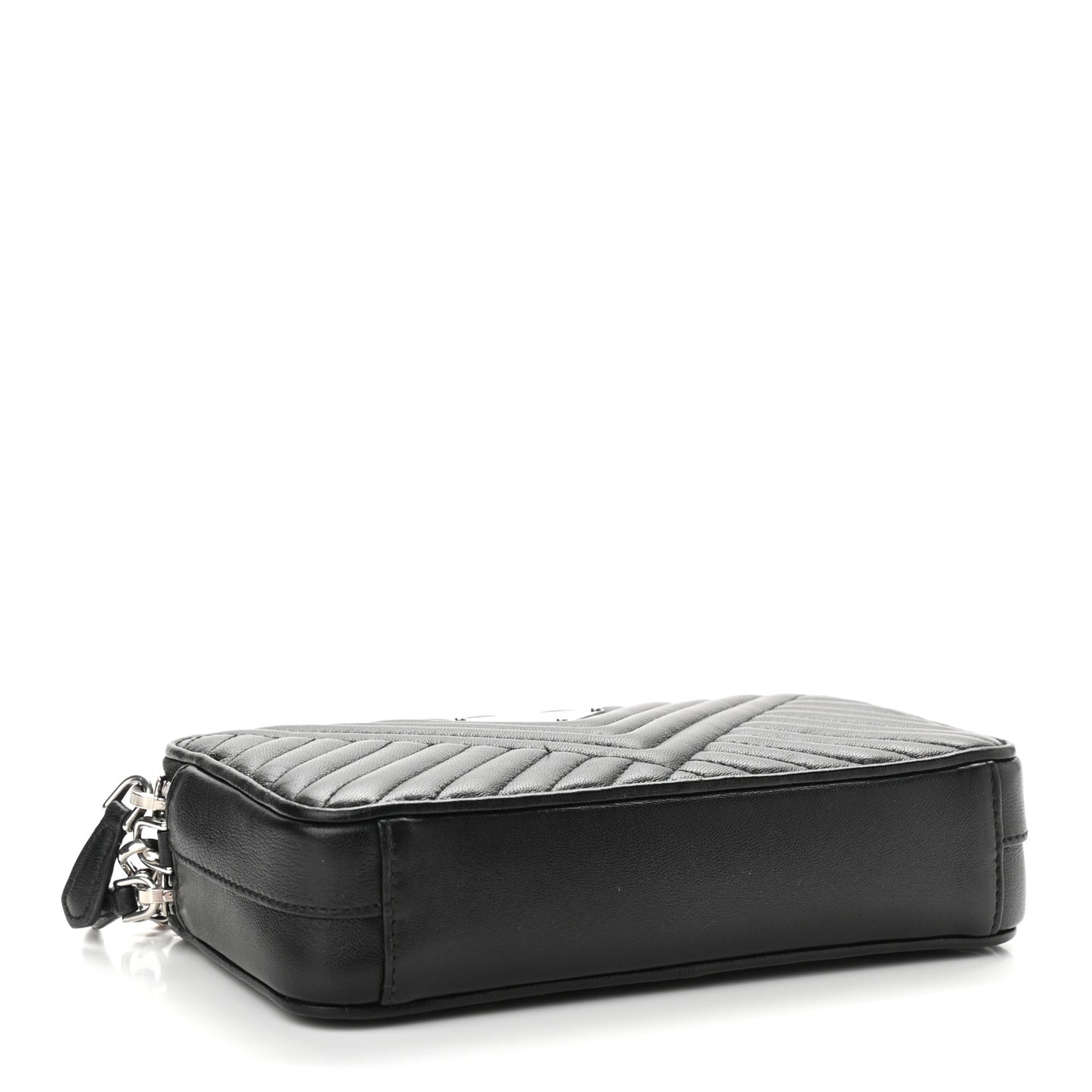 Nappa Impunture Diagramme Mini Double Zip Chain Crossbody Bag Black