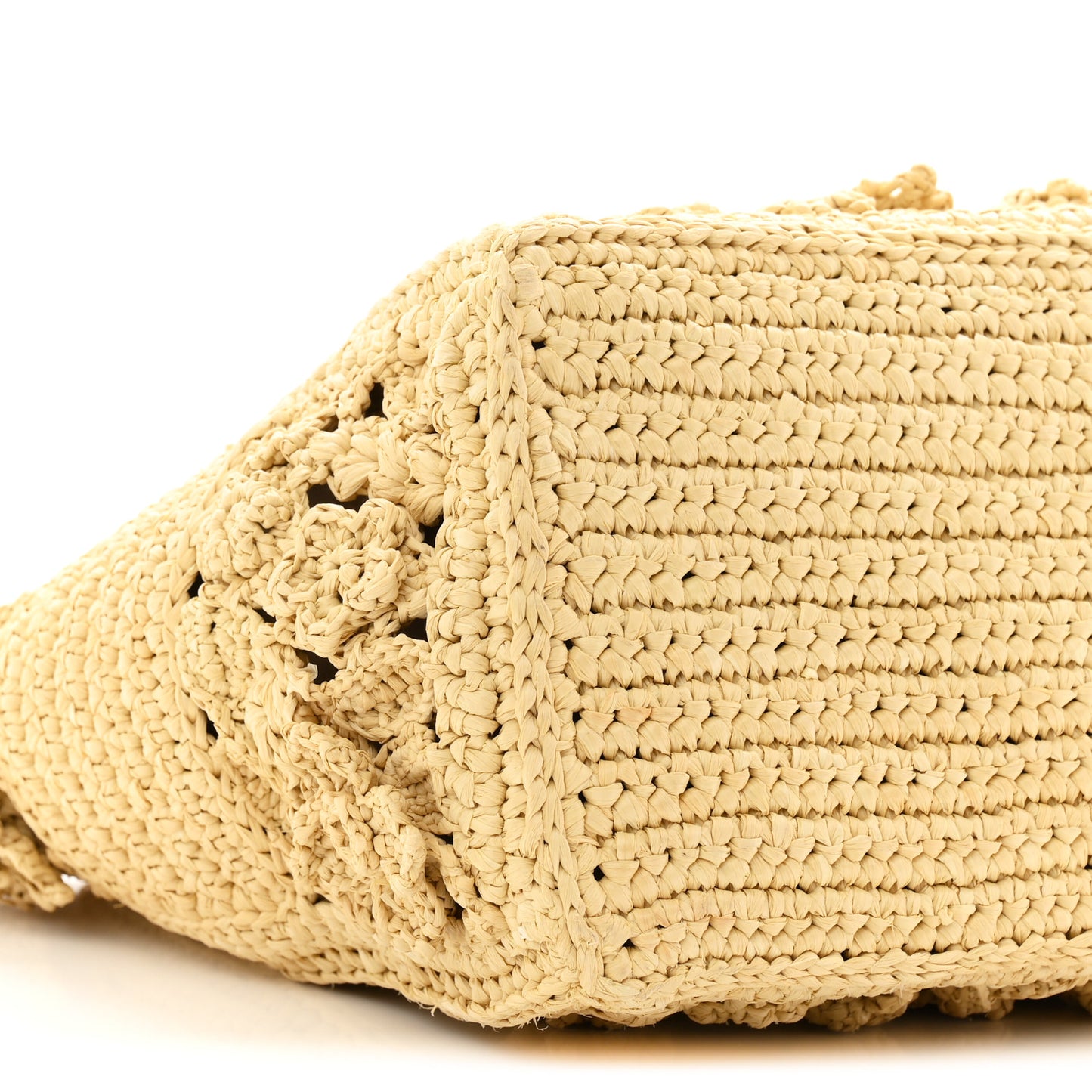 Woven Raffia Floral Embellished Small Book Tote Natural