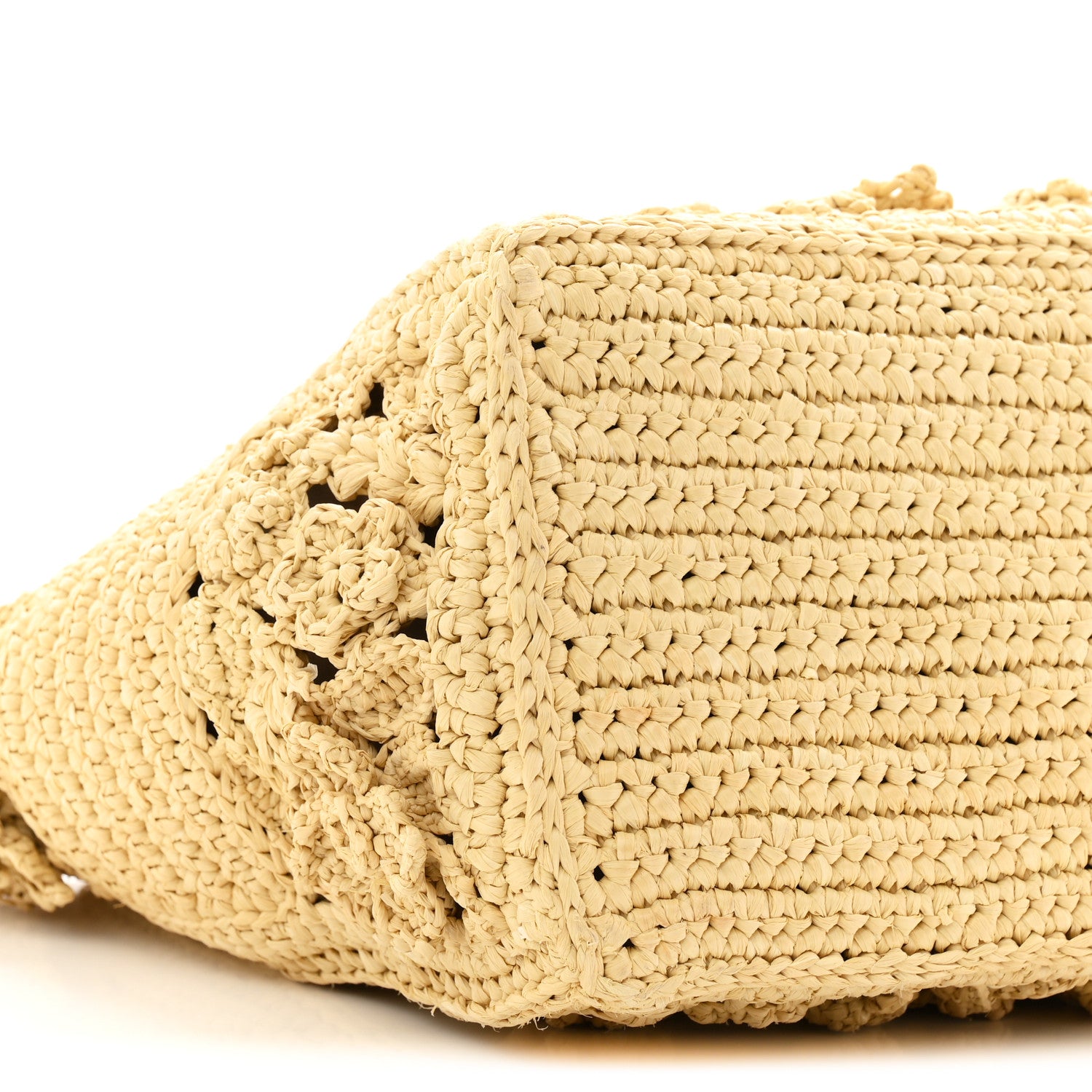 Christian Dior Woven Raffia Floral Embellished Small Book Tote Natural 10 of 11