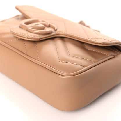 Gucci Calfskin Matelasse Monochrome Super Mini GG Marmont Shoulder Bag Camelia 9 of 9