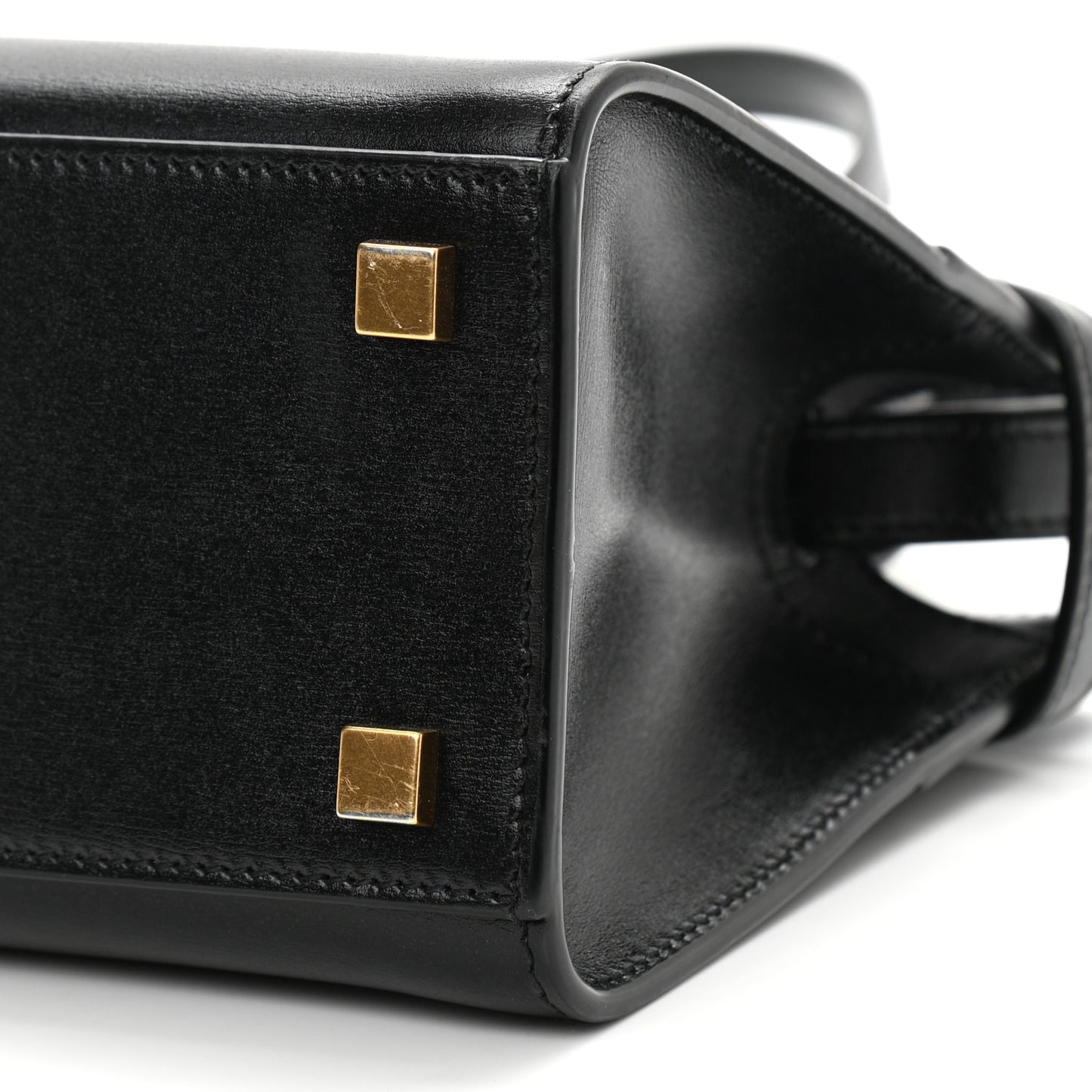 Smooth Calfskin Manhattan Nano Shopper Tote Black