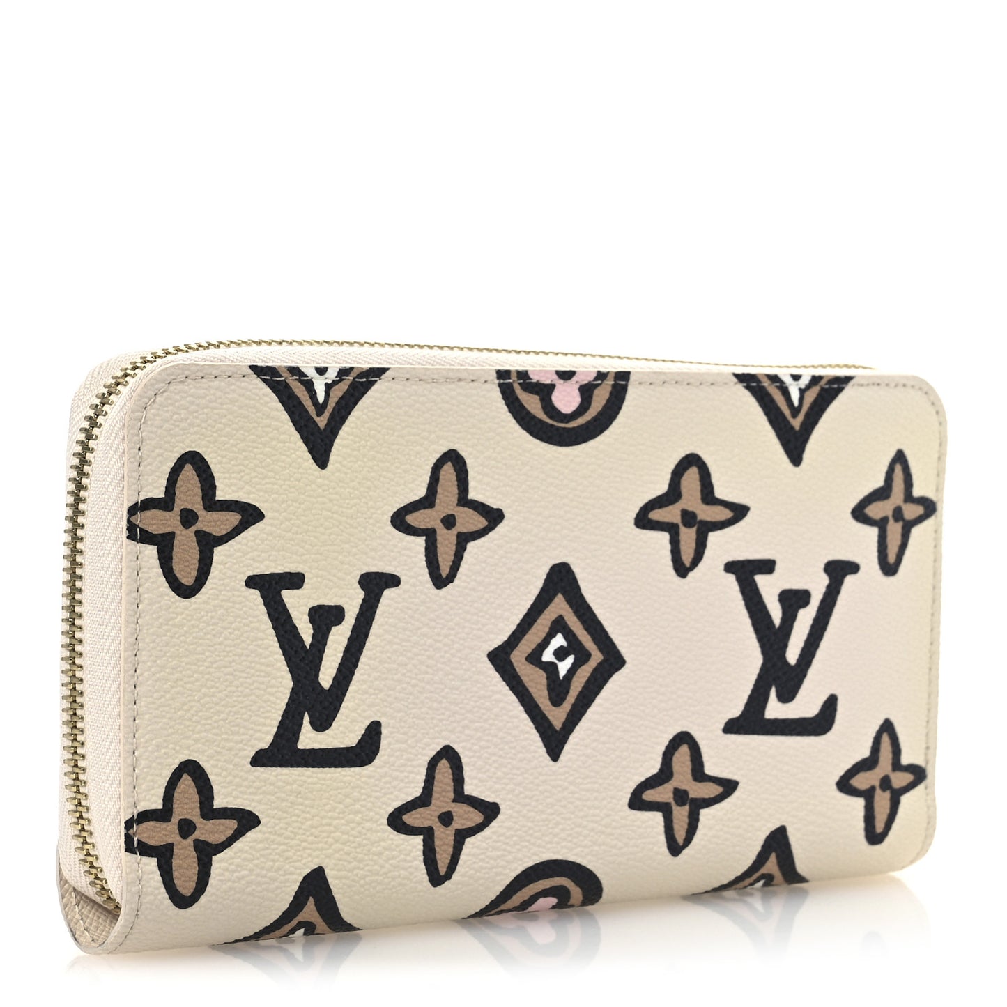 Monogram Giant Wild At Heart Zippy Wallet Creme