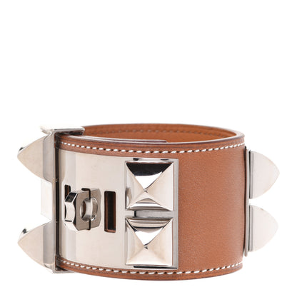 Hermes Barenia Collier de Chien CDC Bracelet S Fauve 3 of 7