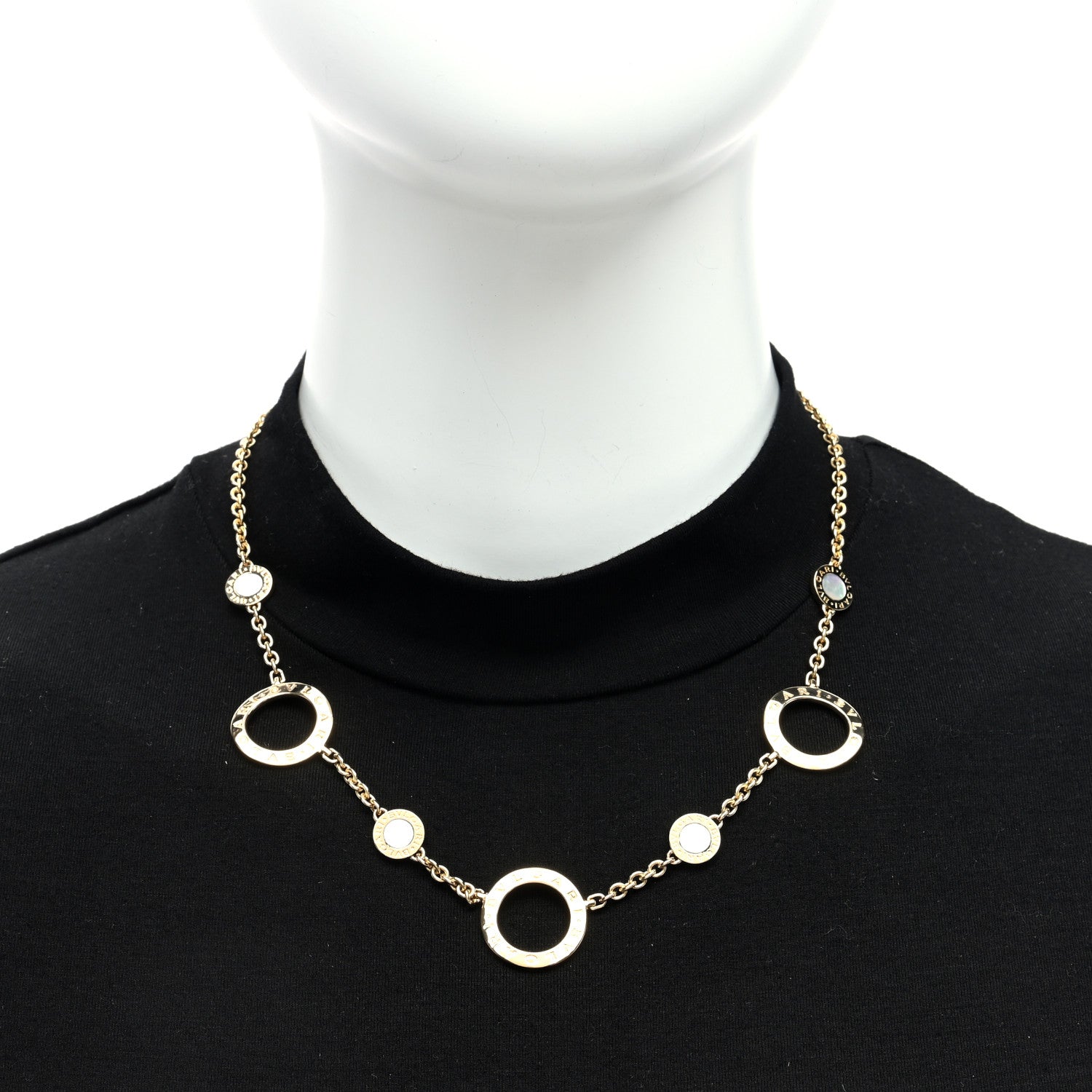 Bulgari 18K Yellow Gold Mother of Pearl BVLGARI BVLGARI Station Necklace 2 of 4