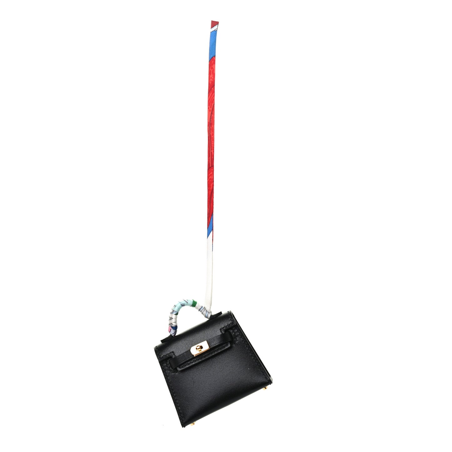 Tadelakt Mini Kelly Twilly Bag Charm Black