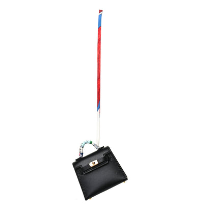 Hermes Tadelakt Mini Kelly Twilly Bag Charm Black 1 of 3