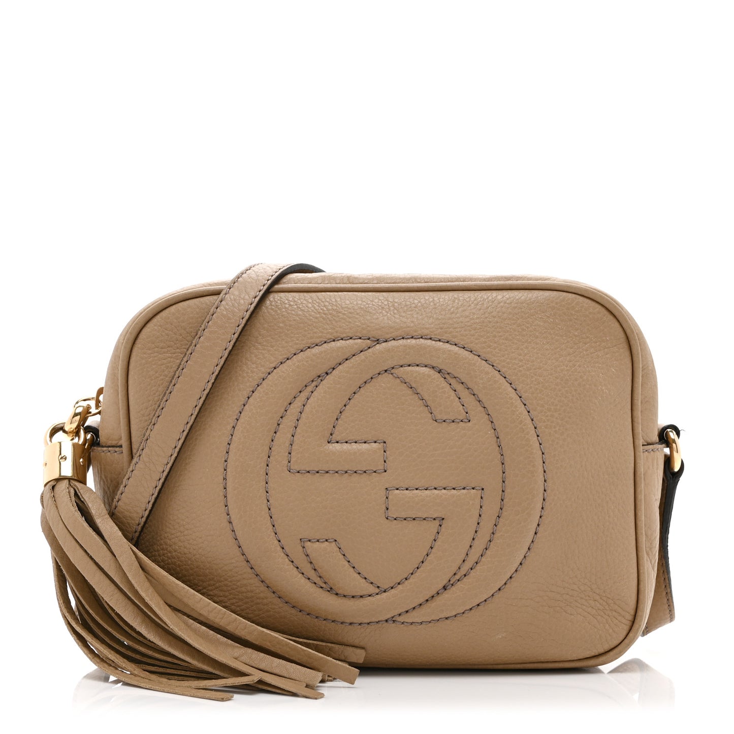 Pebbled Calfskin Small Soho Disco Bag Rose Beige