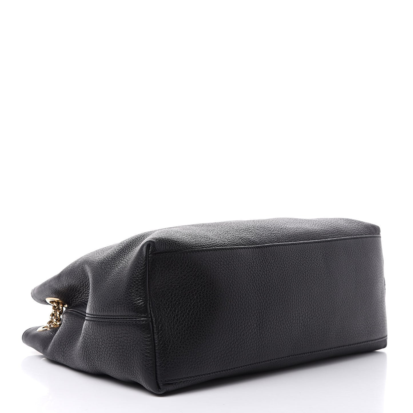 Pebbled Calfskin Medium Soho Chain Shoulder Bag Black