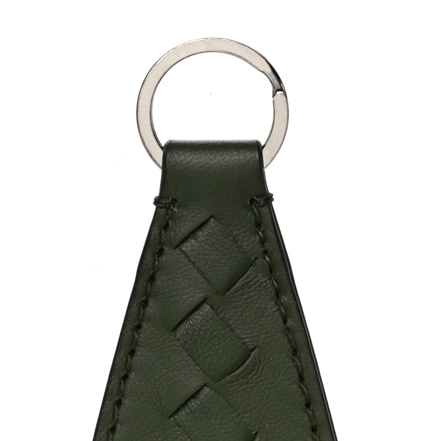 Nappa Intrecciato Key Ring Dark Green