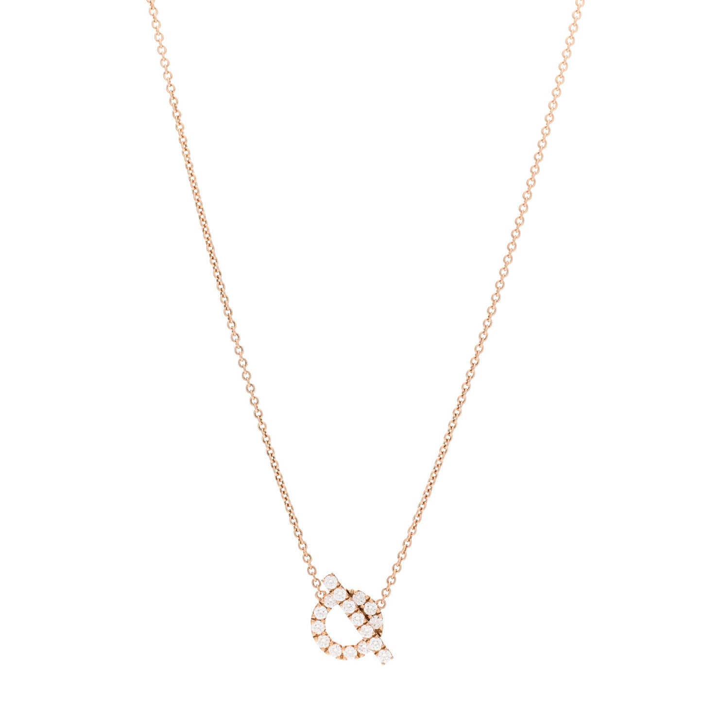 18K Rose Gold Diamond Finesse Pendant Necklace