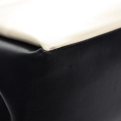 Valentino Garavani Calfskin Colorblock Single Handle Satchel Black White 10 of 11