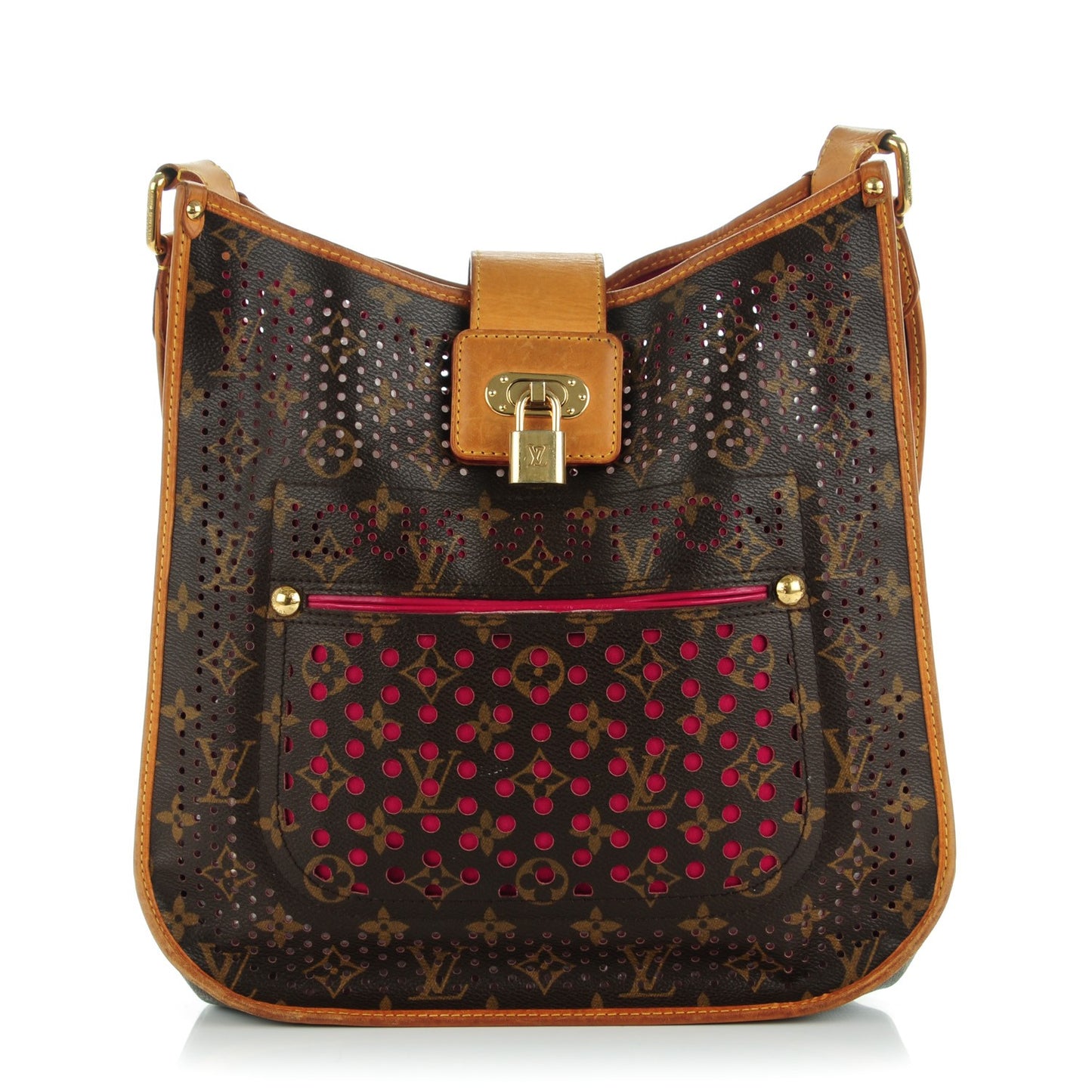 Monogram Perforated Musette Fuchsia