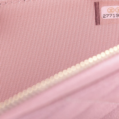 Chanel Iridescent Caviar Quilted Medium Zip Around Wallet Pink 8 of 9