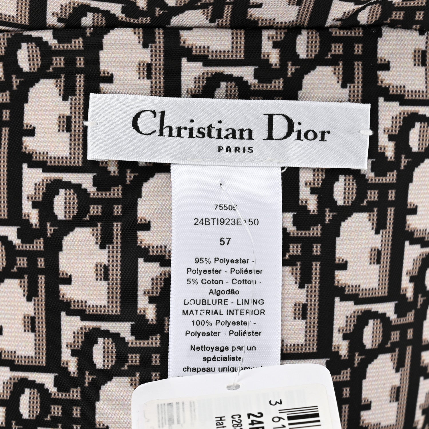 Christian Dior Oblique Check'N'Dior Reversible Teddy-D Brim Bucket Hat 57 Blue Yellow 11 of 12