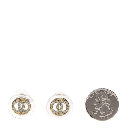 Chanel Pearl Crystal CC Round Earrings Gold 2 of 5